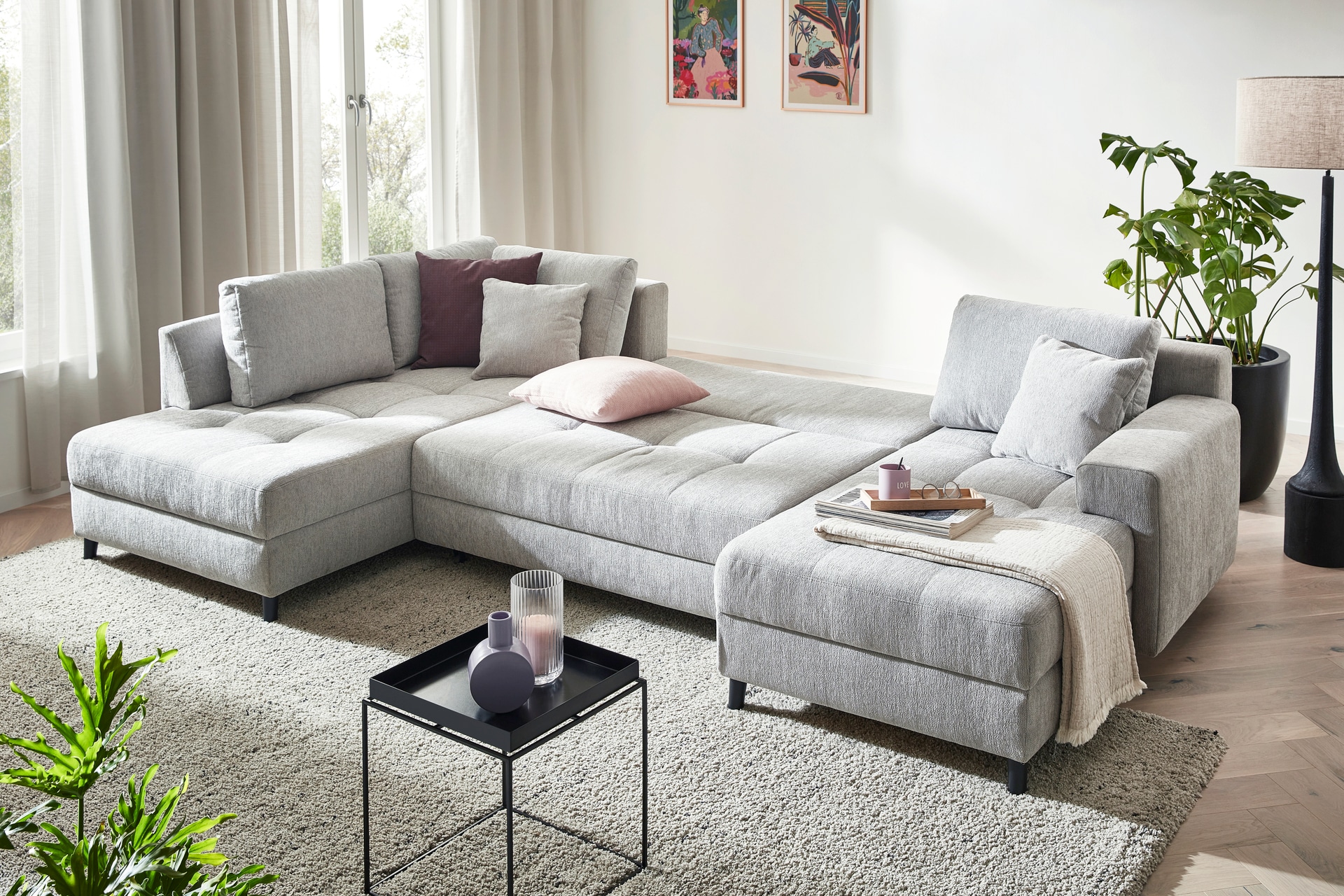 Wohnlandschaft FARIS 202 x 325 x 170 cm grau