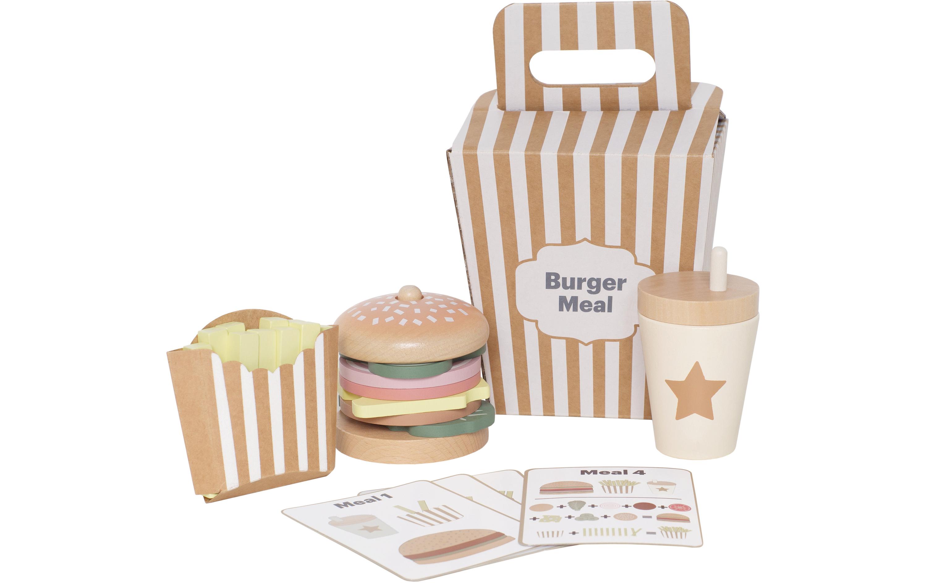 Spiel-Lebensmittel Burger SetRealistisch gestaltete Hamburger-Mahlzeit