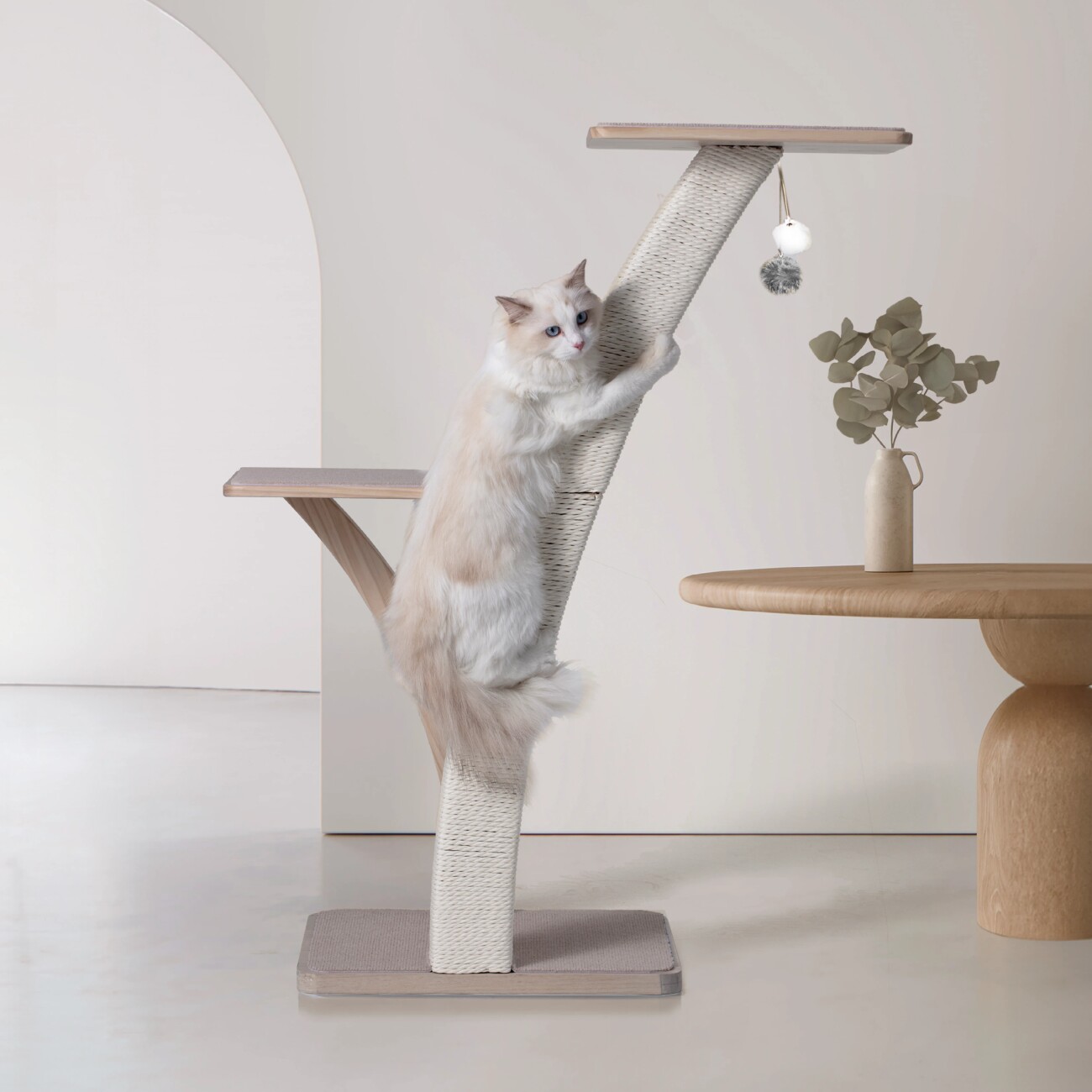 PetRhein Luxus Katzenbaum Vollholz XL Coconut Series