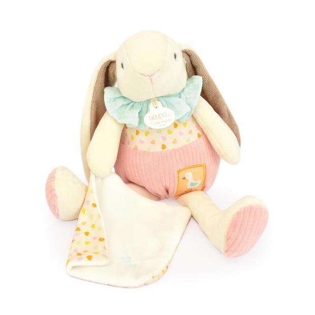 Pantin avec doudou lapin ciboulette - Rose - DOUDOU ET COMPAGNIE