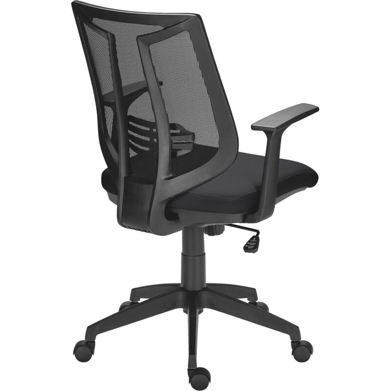 Chaise de bureau Bruneau Tiloa tissu et maille - Dossier bas avec accoudoirs  - Mécanisme Synchrone  - Pieds noir