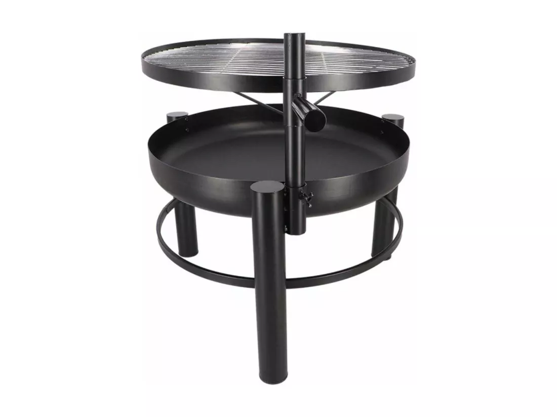 Brasero en métal avec grille de cuisson intégrée 66 x 78 x 69 cm