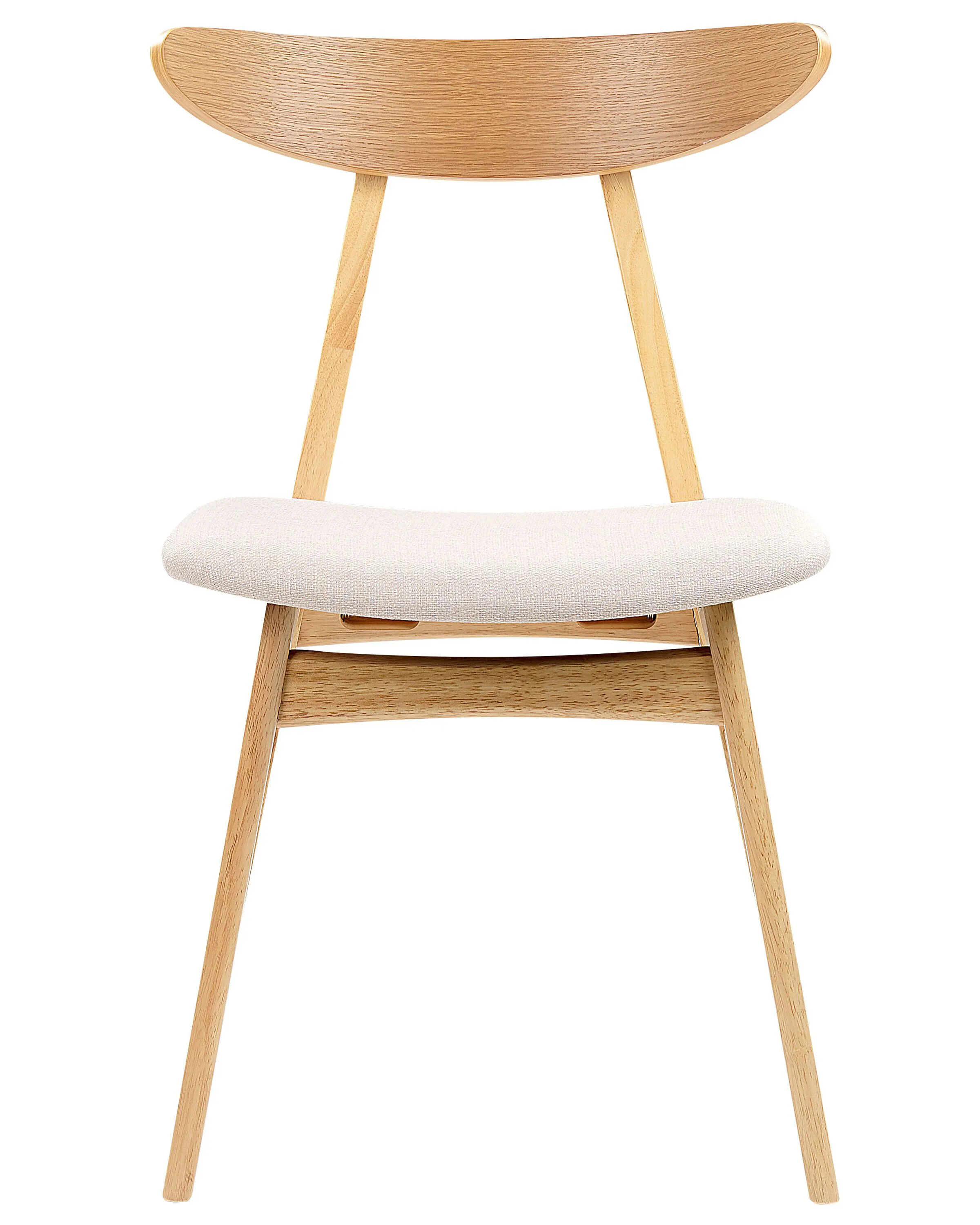 Set van 2 eetkamerstoelen LYNN Hout Lichtbruin/beige