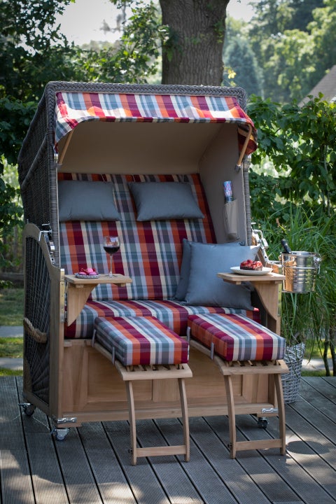 Strandstoel Nordstrand Teak PE grijs Design 583