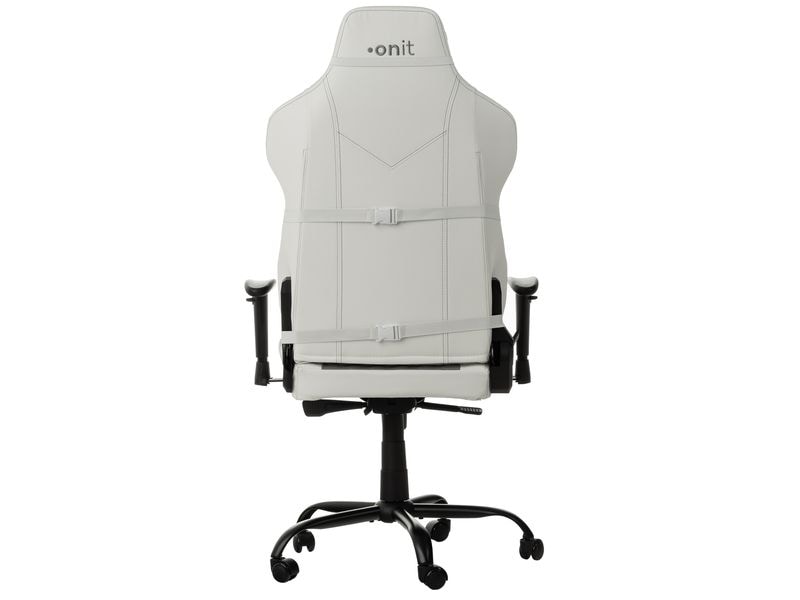onit Gaming-Stuhl Weiss/Grau Ergonomischer Stuhl für lange Gaming-Sessions und Arbeitstage