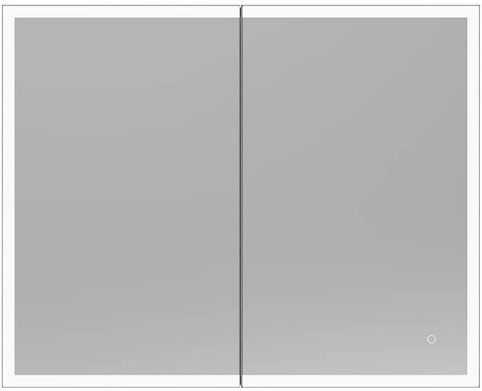 Home Deluxe LED-Spiegelschrank EVE Schwarz 100 x 80 cm I mit Steckdose, Bad, mit Beleuchtung und Steckdose, Beleuchteter Schrank mit USB-Anschluss