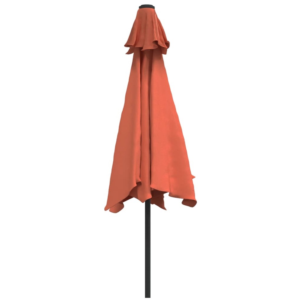 Parasol d'extérieur avec led et mât en acier 300 cm orange