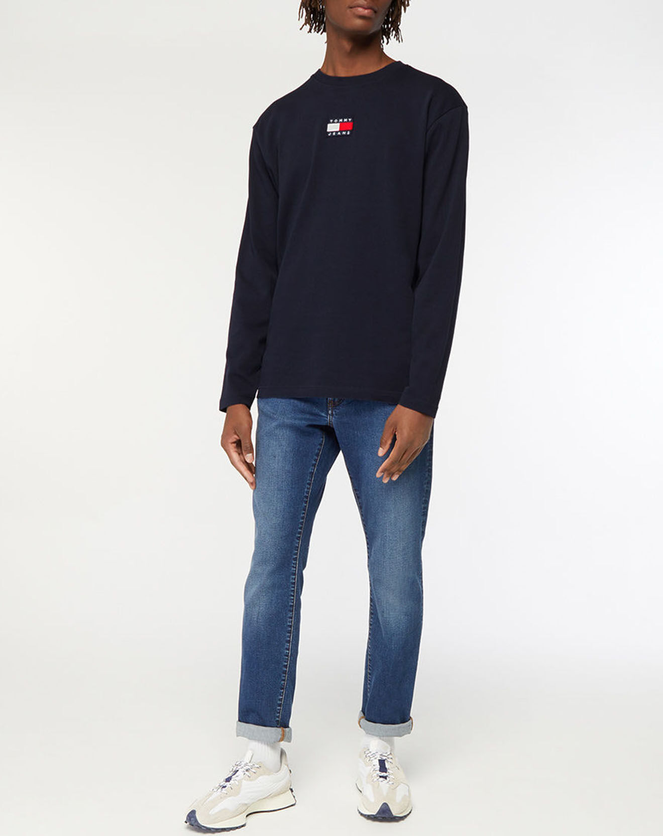 Tommy Jeans T-Shirt 100% Coton Bio Badge bleu marine