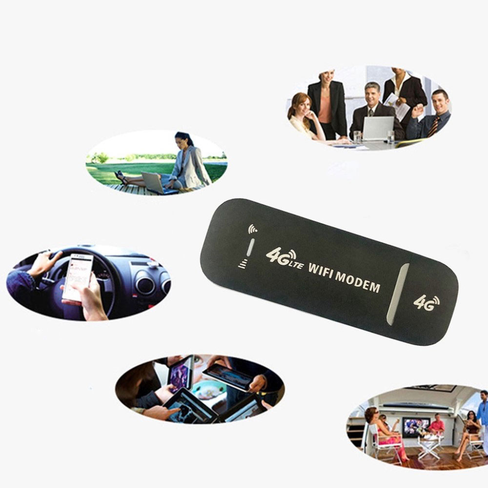 (150Mbit/s) Mobiler Hotspot 4G / LTE USB A Dongle WiFi Modem Netzwerk Router   Mini SIM Karten Slot - Schwarz