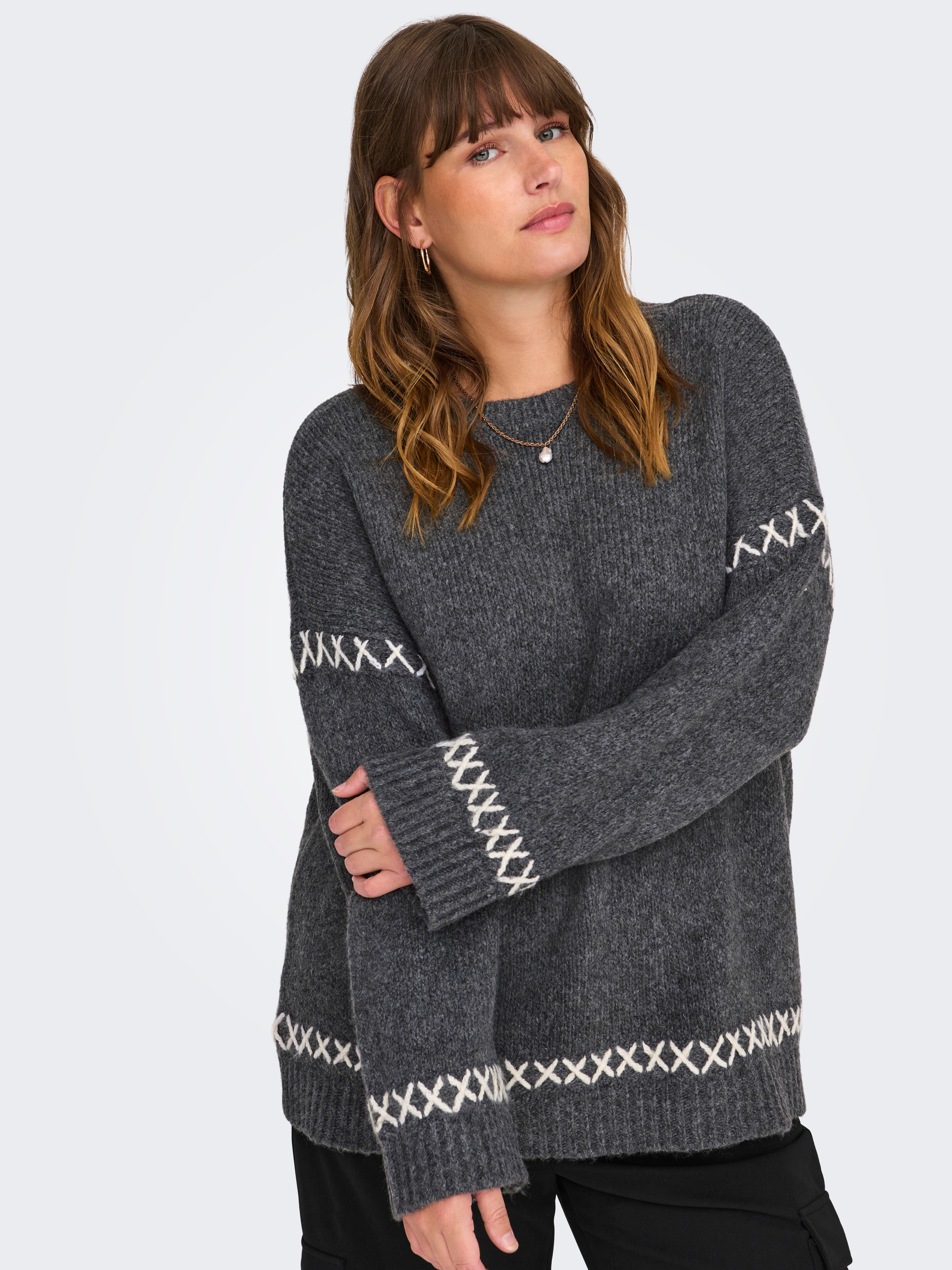 CARAMANDA Strickpullover Dark Grey Melange