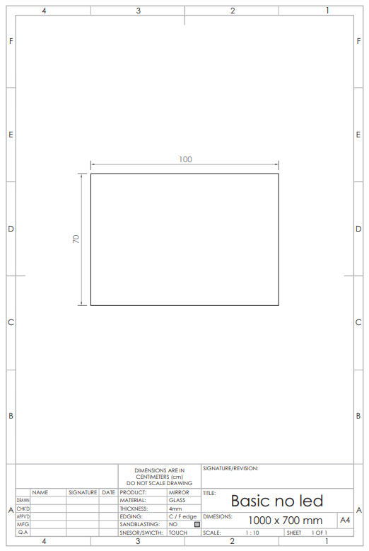 Gliss Design Basic spiegel 100x70cm