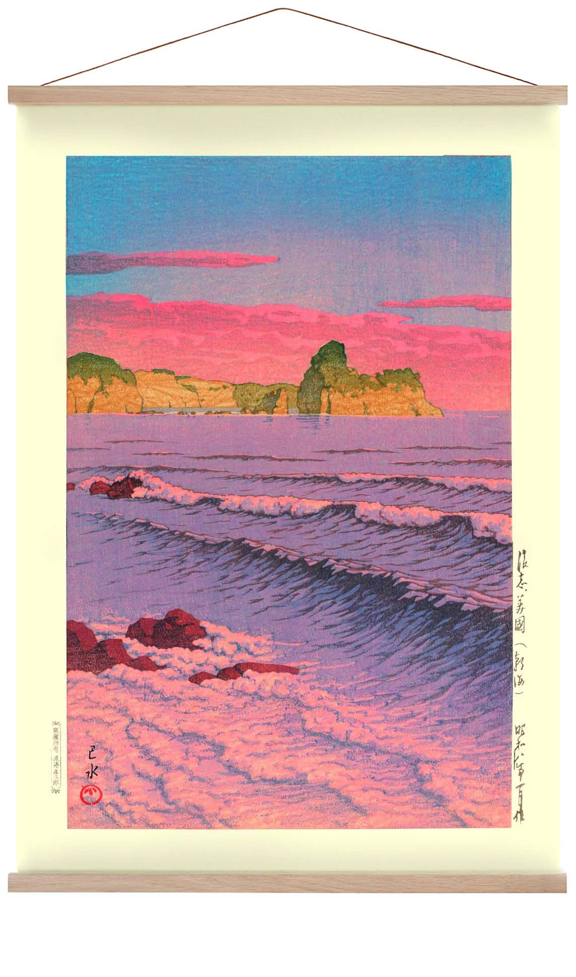 Das Morgenmeer in Shiribeshi bei Hasui