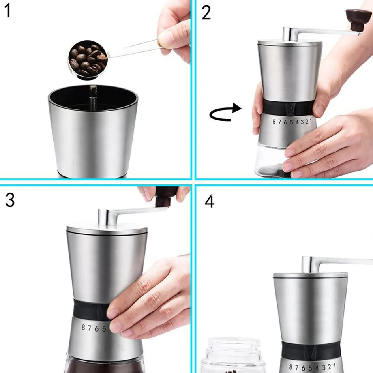 Universal Moulin à café en acier inoxydable, broyeur à main, cône, céramique, outillage de cuisine domestique |