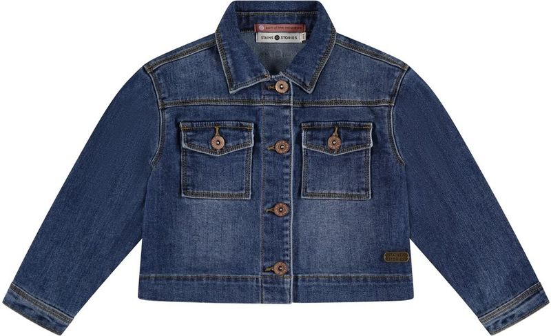 Stains & Stories meisjes spijkerjas - Dark denim