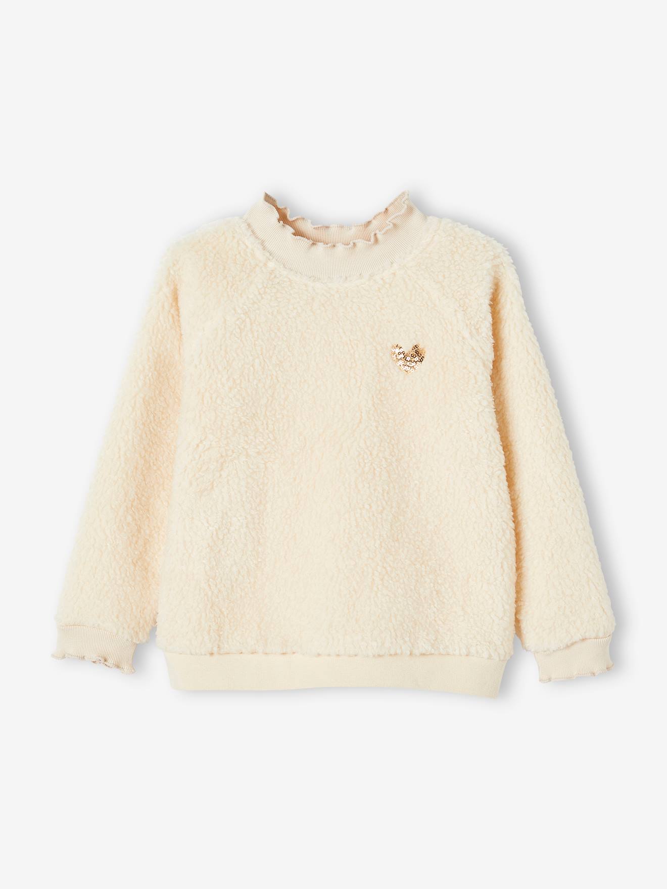 Moletom Sherpa com detalhes sofisticados, estampa Candy Girl