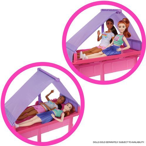 Barbie - Dream Camper - Poppenvoertuig - Roze - 3-in-1