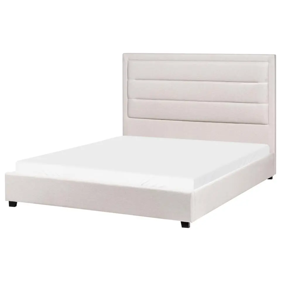 ROUEN - Bed - Lichtbeige - 140 x 200 cm - Polyester