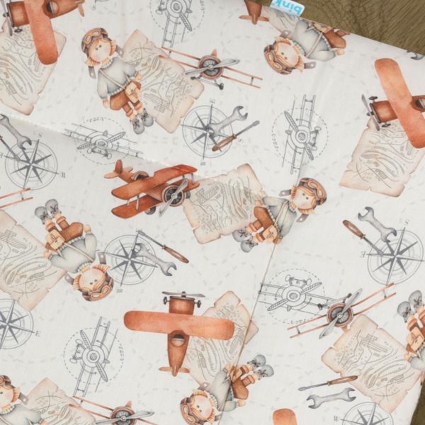 Bink Bedding Raf Boxkleed - 80 x 100 cm - Vliegtuigenprint