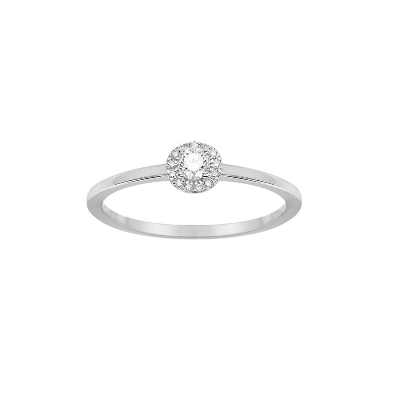 Bague Femme - Or 18 Carats - Diamant 0,15 Carats