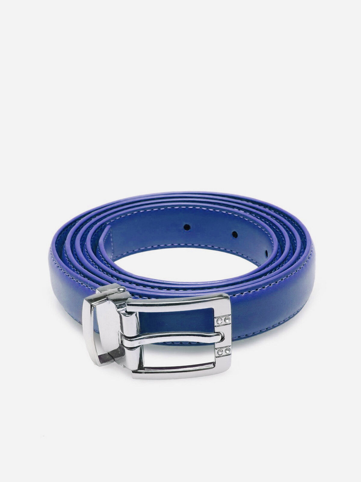 Ceinture en cuir mat avec strass- Bleu