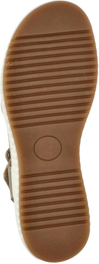 Nelson Flex suède sandalen met sleehak taupe