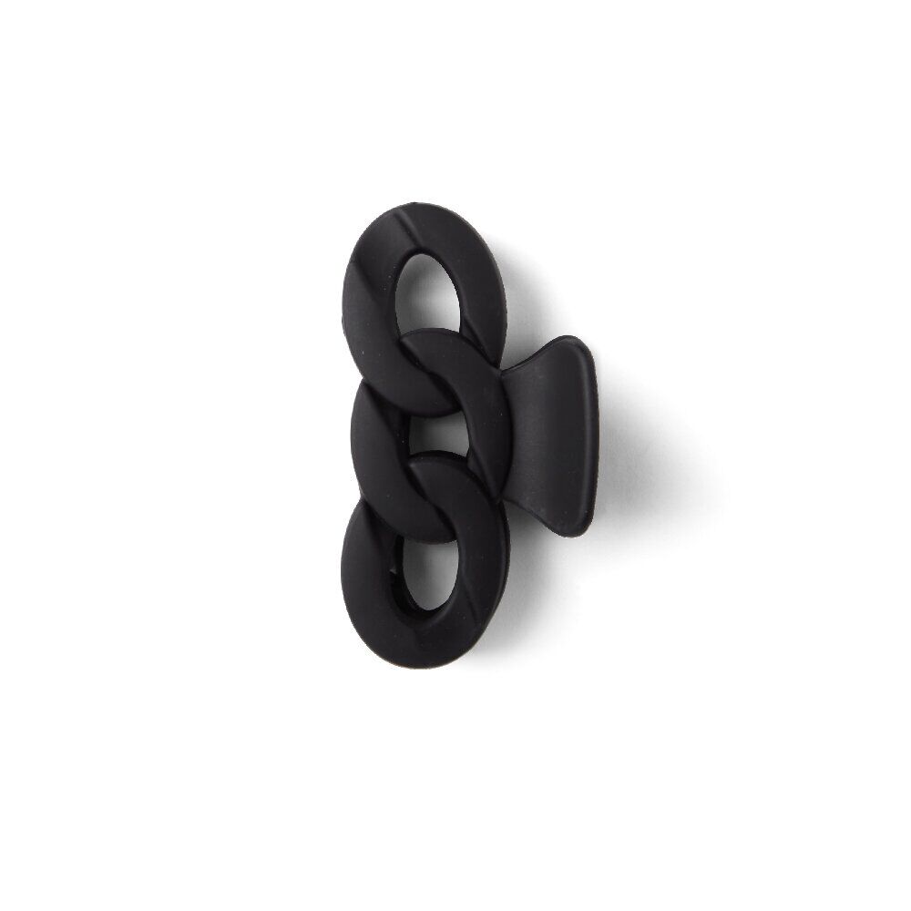 Pince à cheveux effet chaîne plastique noir mat 8cm