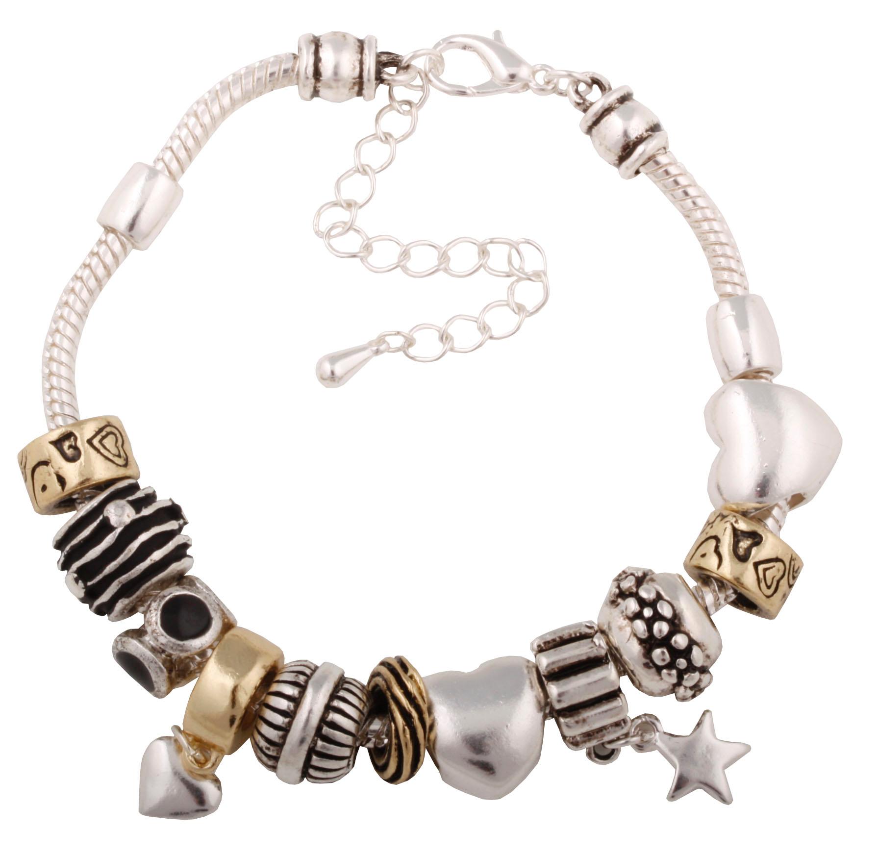Armband - Beads Silber\/Gold