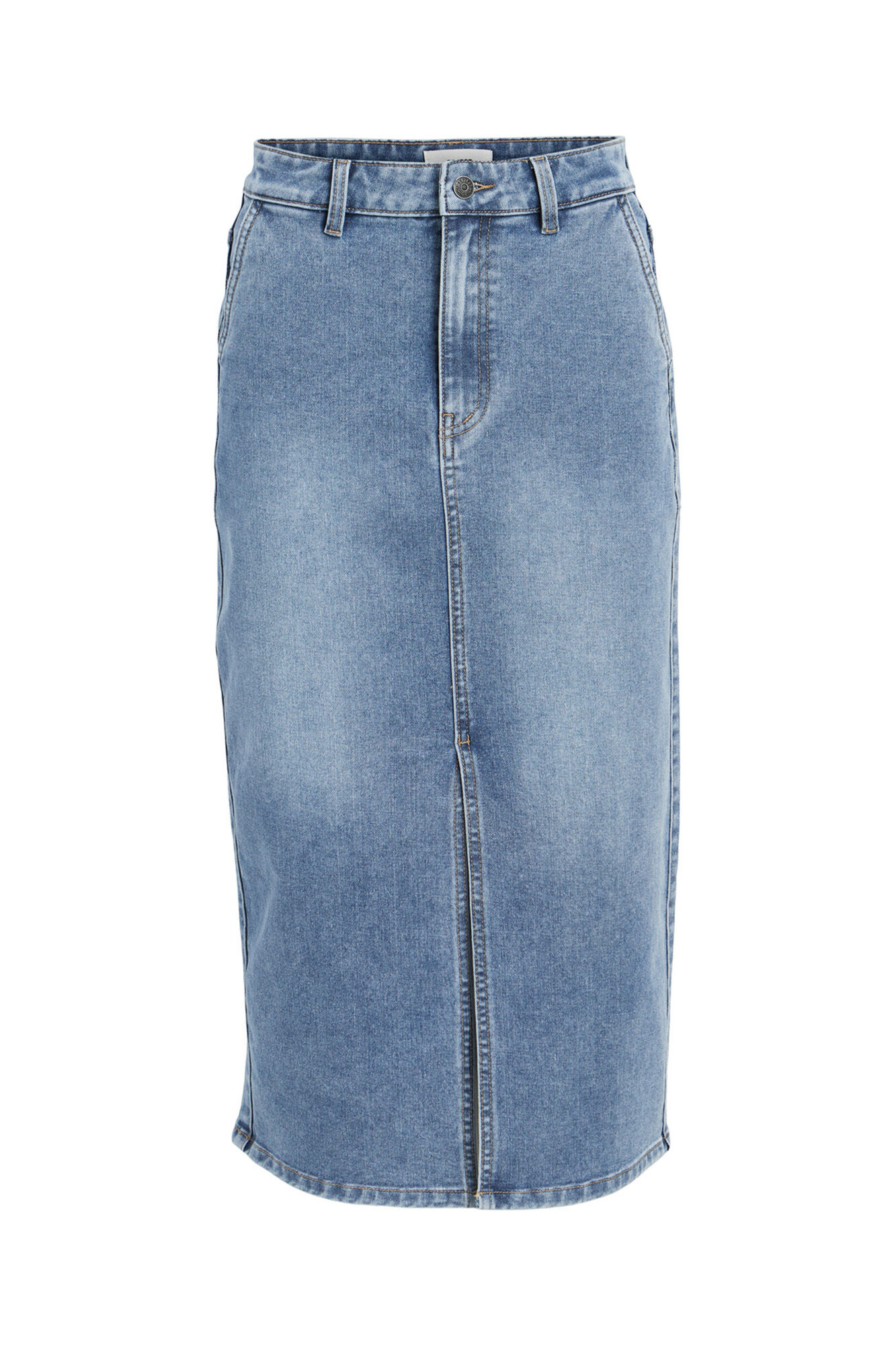 Saia midi jeans - Azul