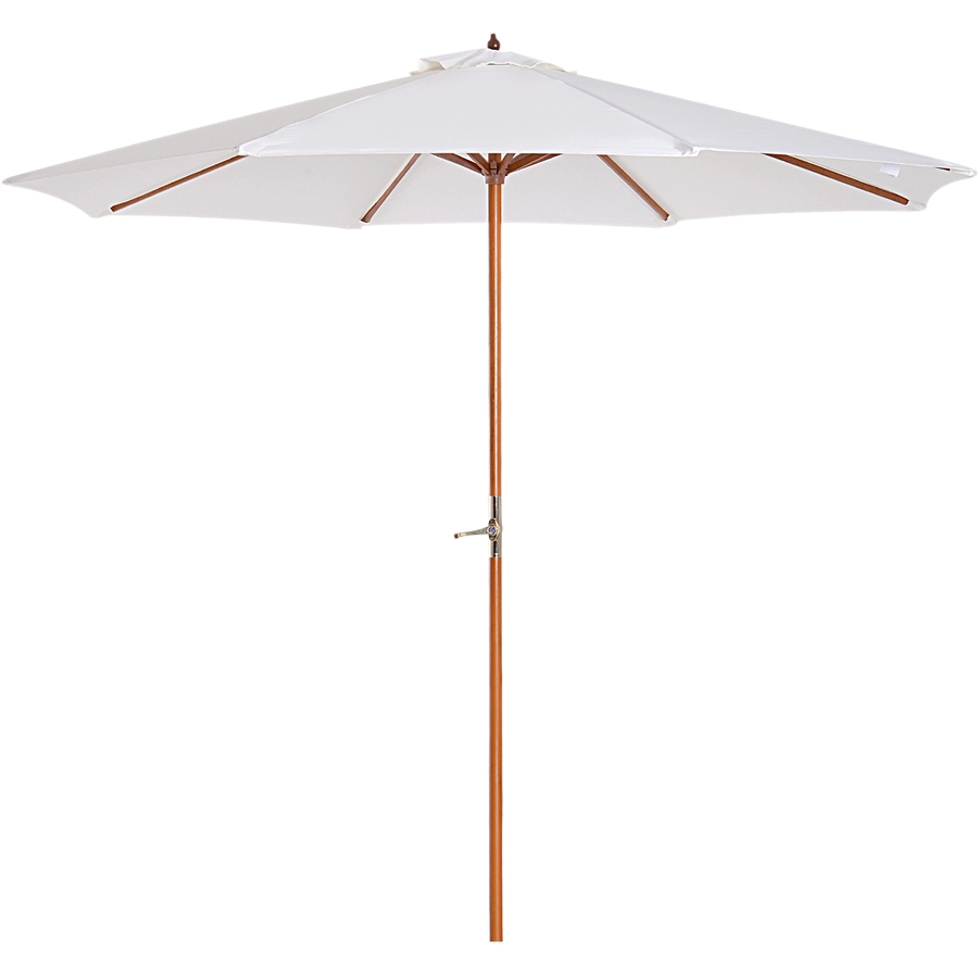 Outsunny Sonnenschirm mit Handkurbel cremeweiß, natur