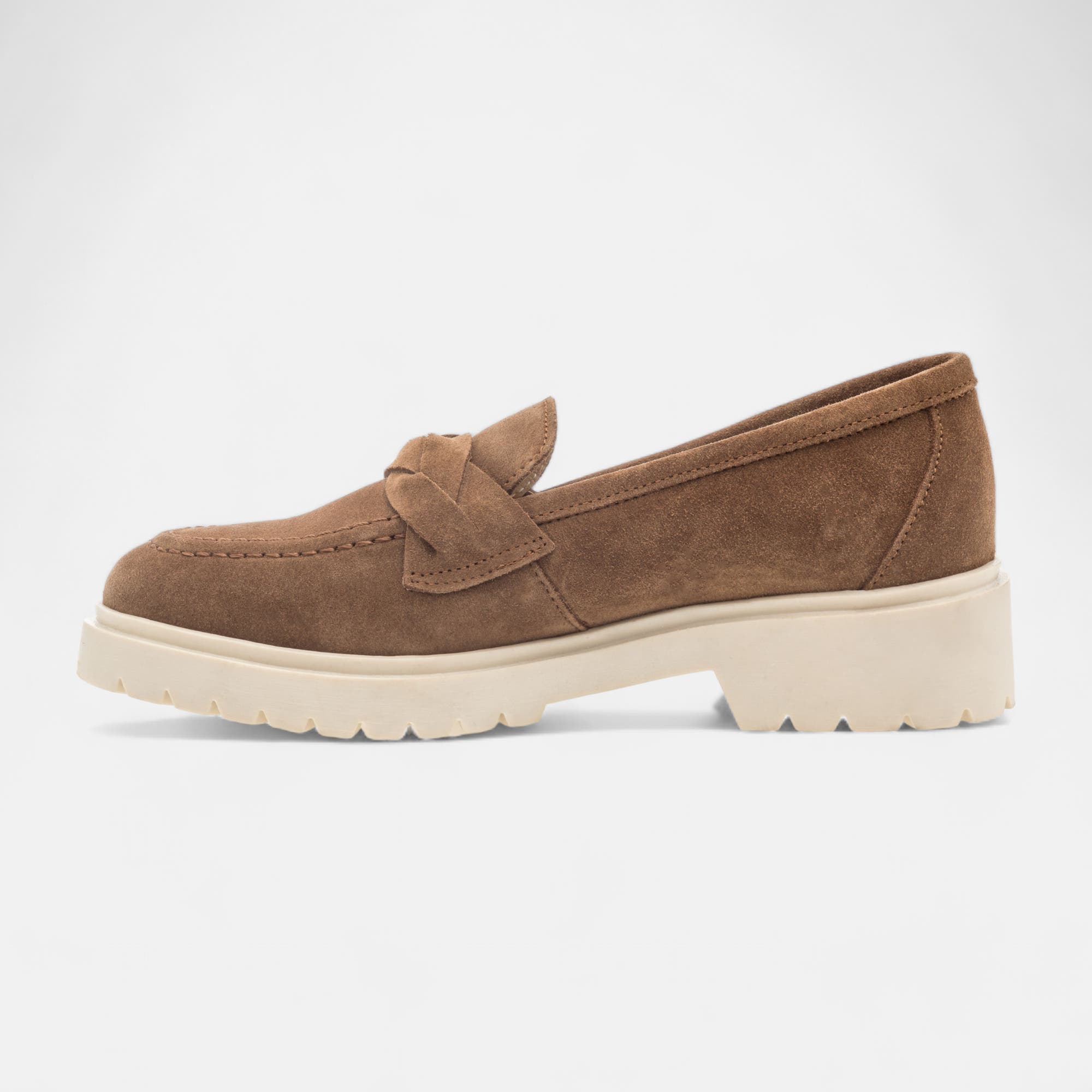 Mocassins Femme en cuir cognac