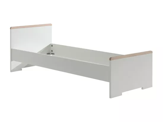 NASH WHITE - Chambre 90x200cm + Armoire 2 Portes