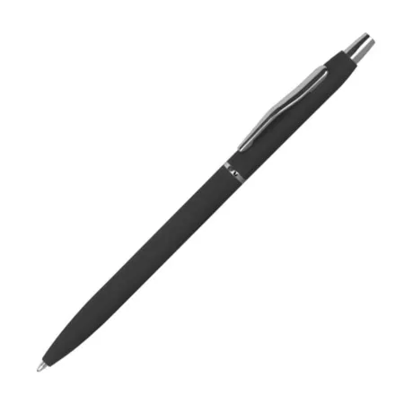 Macma Kugelschreiber aus Metall, gummiert, schwarz, 10 Stück