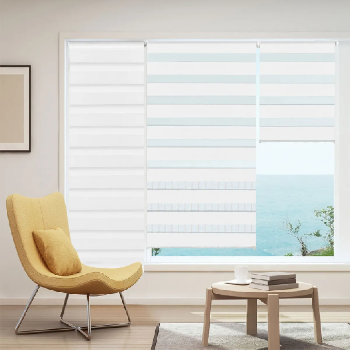 Idmarket Market Store zébré jour nuit 60 x 230 cm Blanc