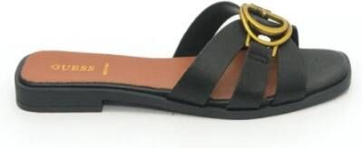 Guess Slippers van leer met labeldetail model 'SYMO'
