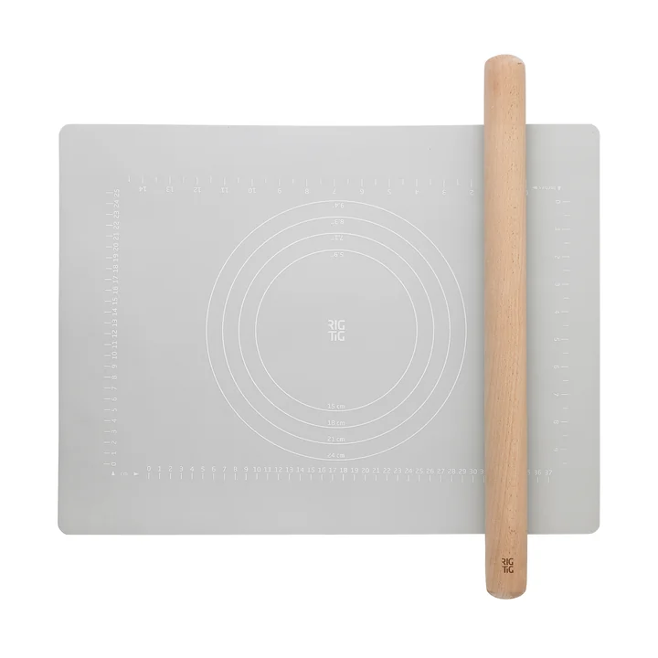 Rig-Tig by Stelton - Bake-It Teigrolle und Backunterlage, hellgrau