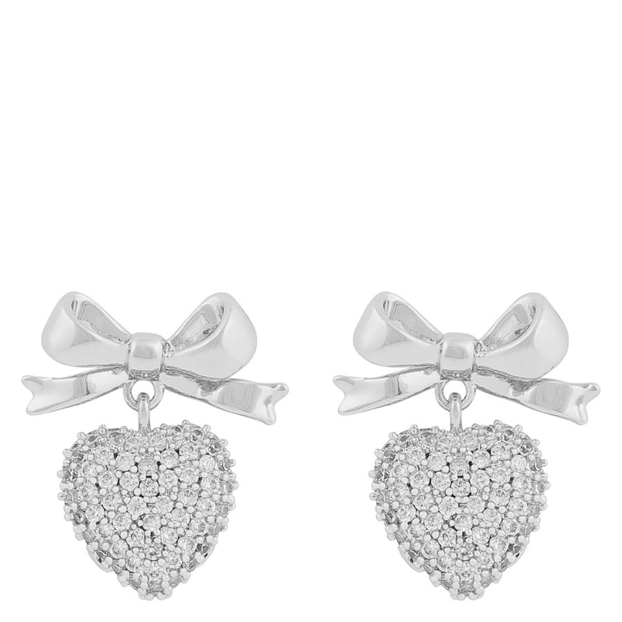 Snö Of Sweden Stina Heart Pendant Earring Silver/Clear