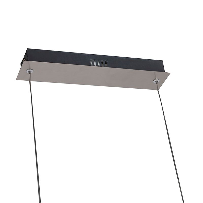 Design hanglamp staal met touch-dimmer incl. LED - Platina