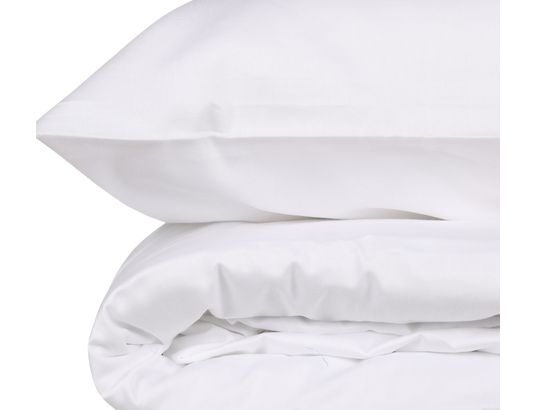 CONCEPT1 - Parure de lit housse de couette Elegant 240x220cm + 2 taies 60x60 satin blanc