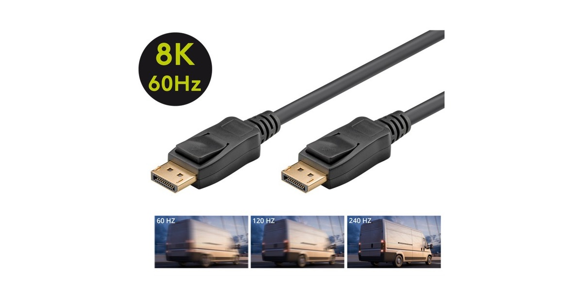 goobayDisplayPort 1.4 Connector kabel  (Zwart, 2 meter)