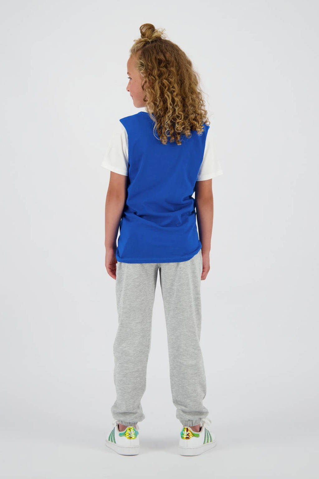 Messi loose fit joggingbroek Silhouette met printopdruk grijs melange
