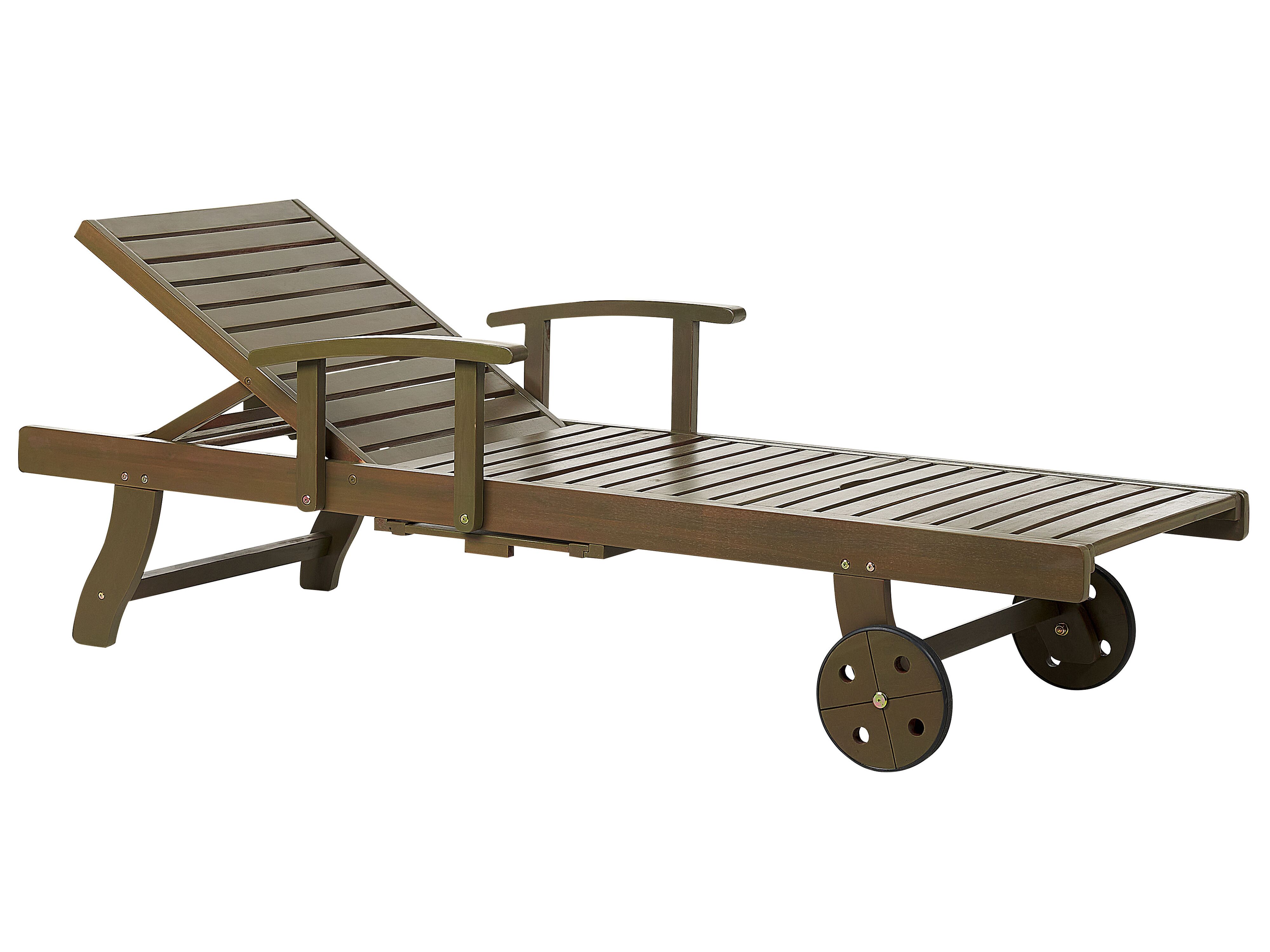 Ligstoel met kussen AMANTEA PREMIUM II Acaciahout Taupe