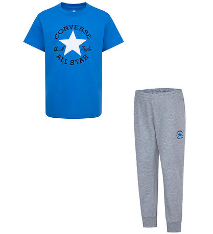 Converse T-Shirt/Jogginghosen - Seziert - Dark Grey Heather/Blue