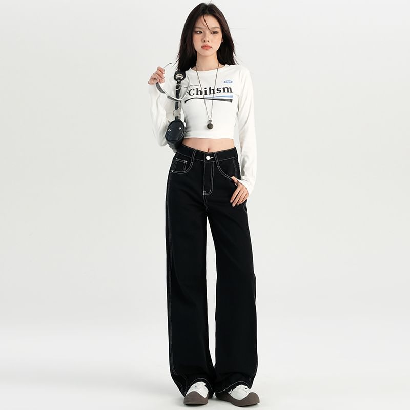Denimot - High Waist Wide Leg Jeans (Diverse designs)