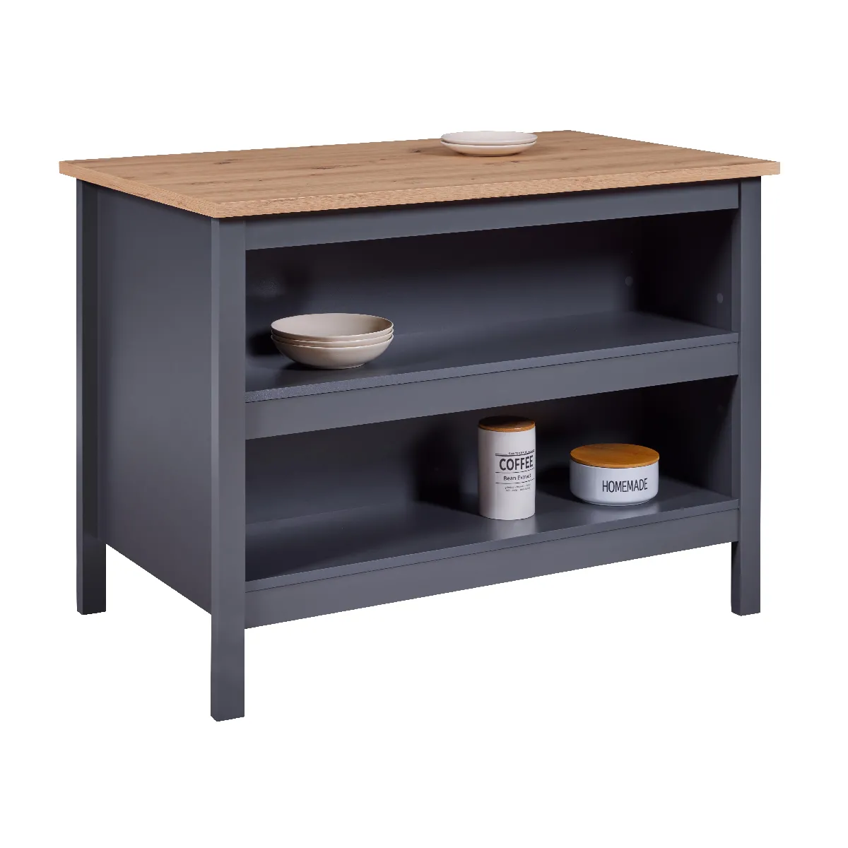 Pegane Meuble de Cuisine Anthracite/Artisan Chêne