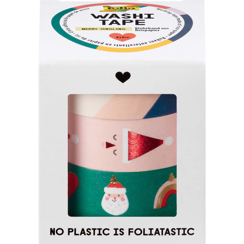 Folia Washi Tape Merry Jingling, 4 Stück