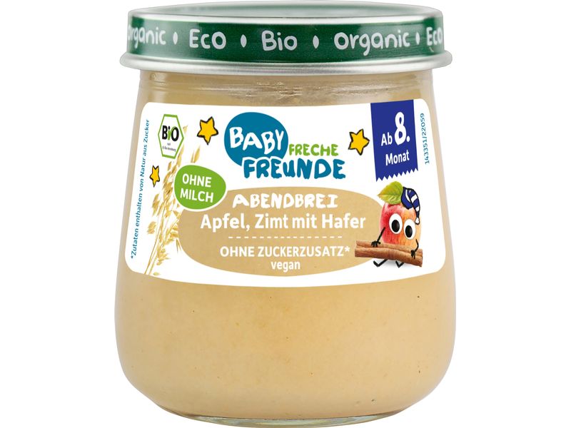 Freche Freunde Abendbrei Apfel, Zimt & Hafer 120 g Bio-Apfelpüree mit Zimt und Hafer