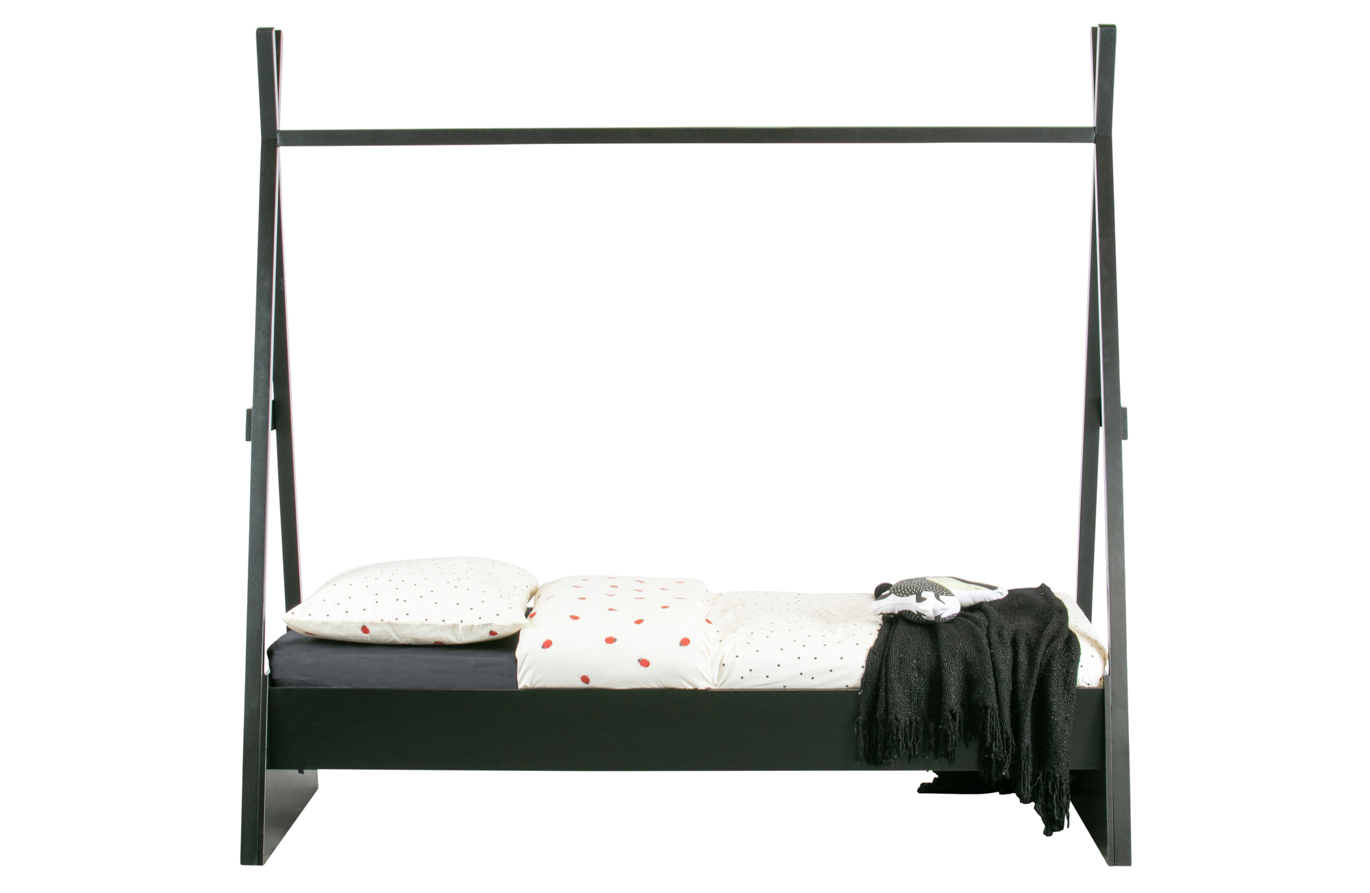 WOOOD bedlade Joep grenen diep zwart [fsc] Joep bedlade grenen diep zwart [fsc]