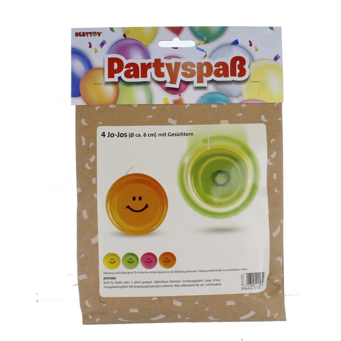 Besttoy Partyspaß - 4 Jo-Jos mit Gesichtern