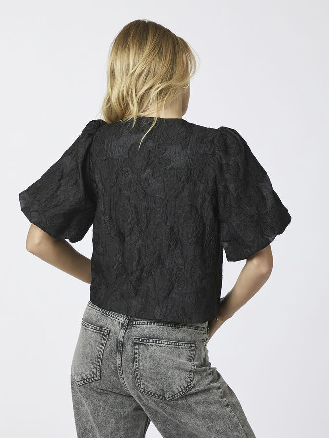 Neo Noir Aska Jacquard Blouse Black