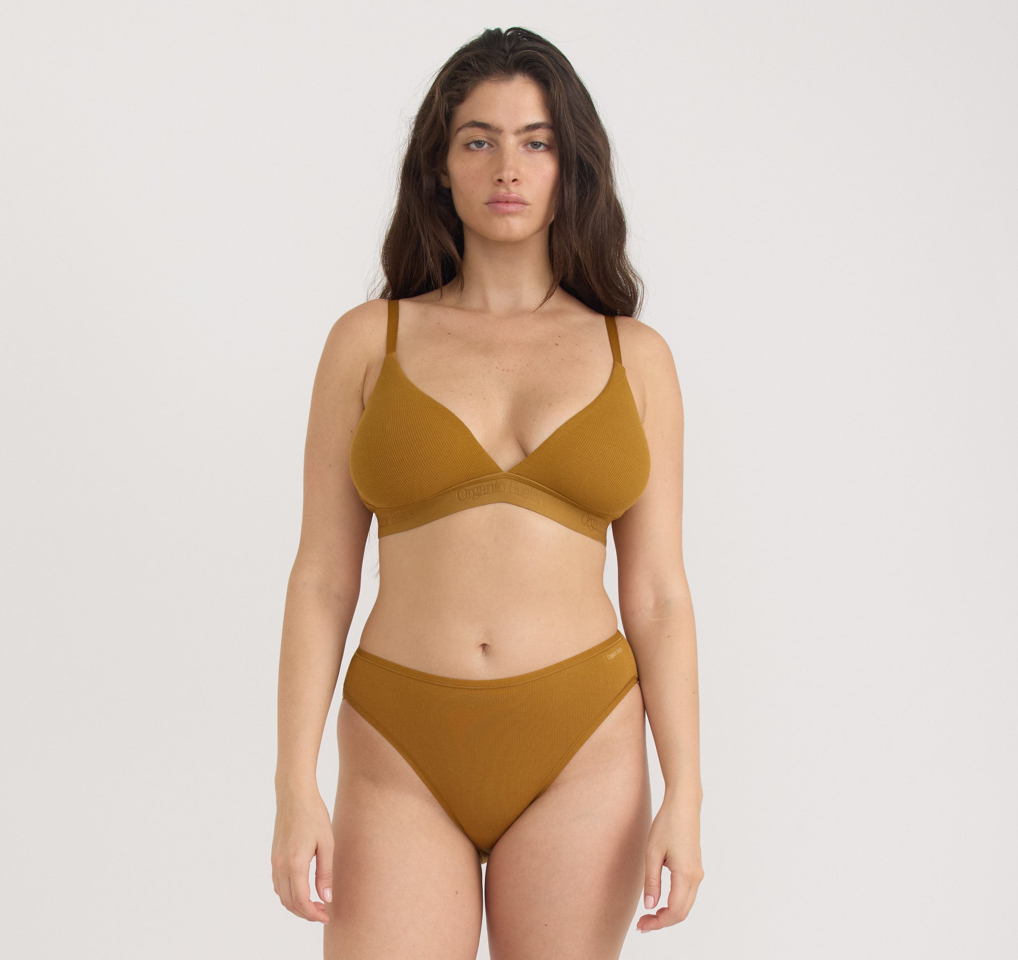 ORGANIC COTTON<br>Core Rib Triangle Bralette